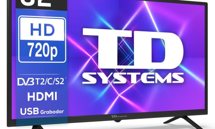 Televisor 32 pulgadas Led, múltiples conexiones - TD Systems K32DLC16H