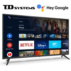 Smart TV 40" Full HD, AndroidTV Official Google Chromecast Control Por Voz (Google Assistant). TD Systems K40DLX15GLE