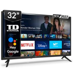 Smart TV 32 pulgadas Led HD, televisor Hey Google Official Assistant, control por voz - TD Systems K32DLX17GLE